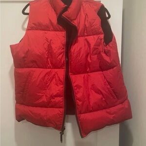 Women Red Puffer Vest